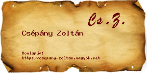 Csépány Zoltán névjegykártya